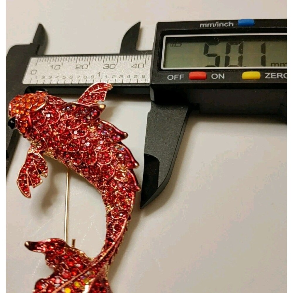 Red Koi Fish Brooch/Pendant Rhinestone - Picture 6 of 6